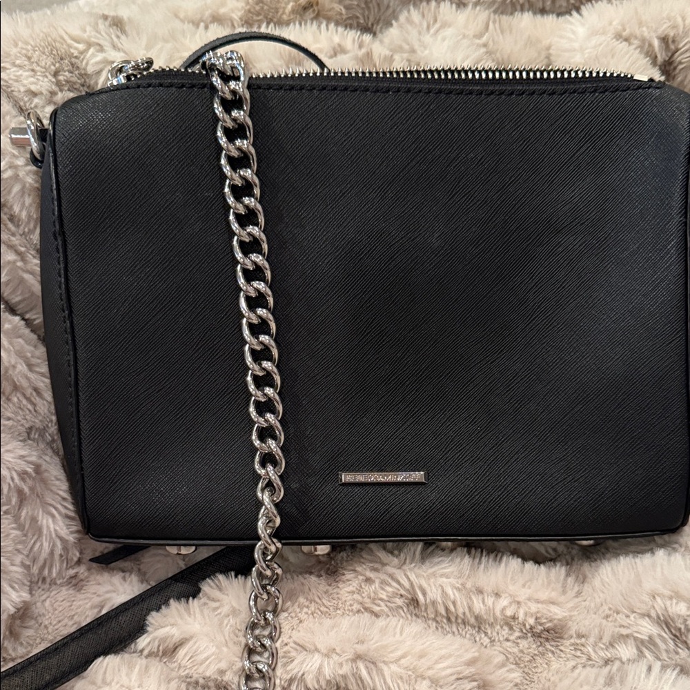 Rebecca Minkoff Black Crossbody with Silver Chain